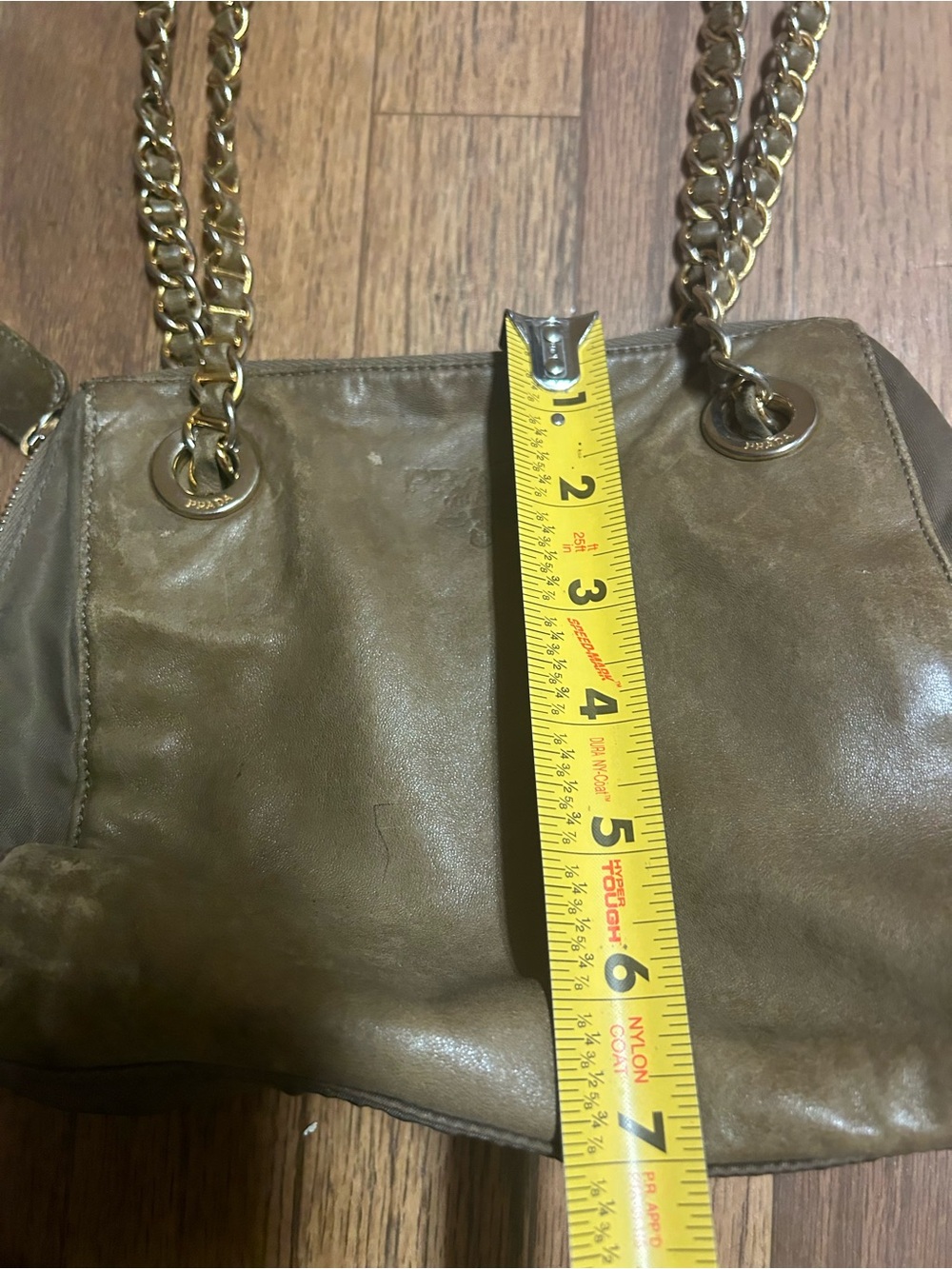 Prada Milano Chain-Handle Shoulder Bag - Taupe - Picture 4 of 11